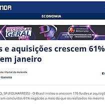 Fuses e aquisies crescem 61% no Brasil em janeiro